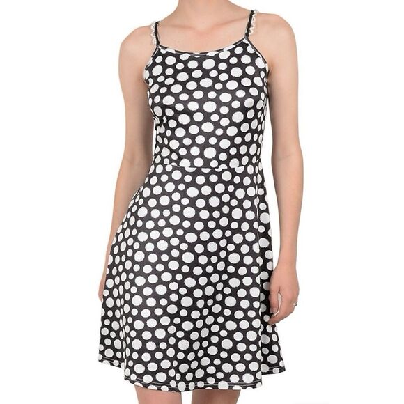 Lili Sidonio Polka Dot Mini Fit Flare Dress - Picture 1 of 10